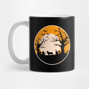 Halloween Corgi Silhouette - Zombie Hand Mug